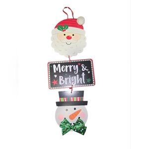 Festive Santa and Snowman Holiday‎ Hanging Decor